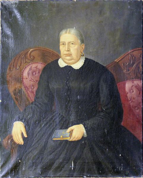 Ritratto di nobil donna, olio su tela 97x77 cm, XIX sec.