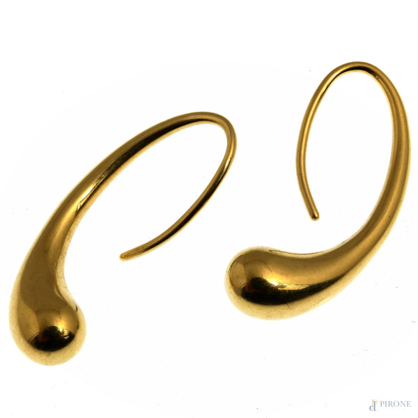 Orecchini Tiffany Elsa Peretti in oro 750/000, peso gr 9,2
