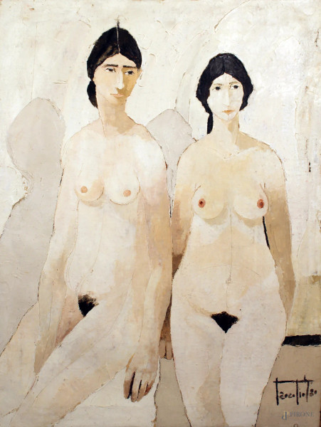 Pino Procopio - Nudi, olio su tela, cm. 120x90.