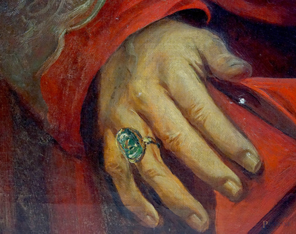Scuola italiana del XIX secolo, Ritratto di Cardinale, cm 100,5x75, (difetti)