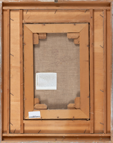 Virgilio Guidi (1891-1984), Coppia di volti, tecnica mista su carta applicata su tela, cm 47x31,5...