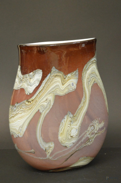 Vaso in vetro di murano policromo, h. 30 cm.
