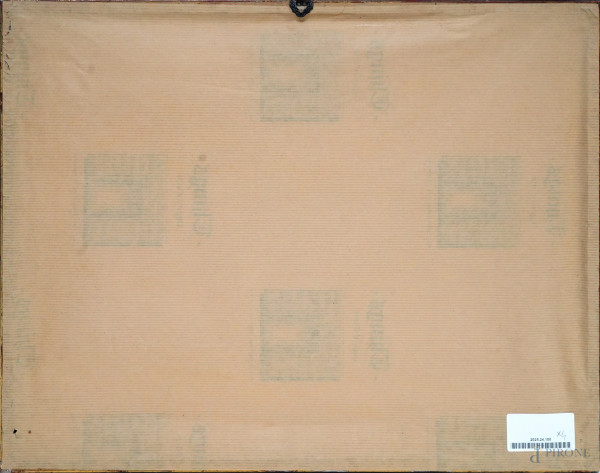 Lotto composto da 4 stampe su tela ritoccate ad olio rappresentanti episodi della Via Crucis, XX ...