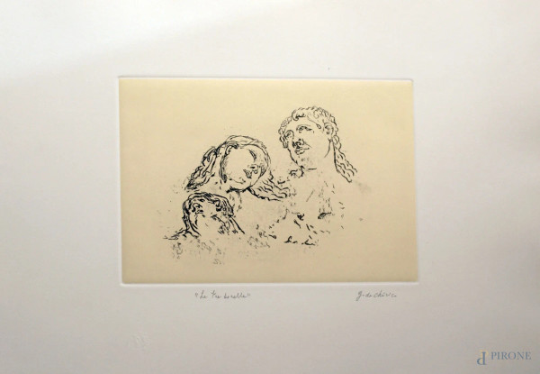 Giorgio De Chirico - Le tre sorelle, prova d'autore, 50x70 cm