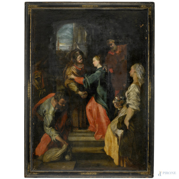 Visitazione (da Federico Barocci), XVIII secolo, cm 140x100, entro cornice