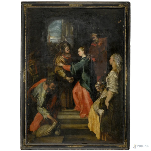 Visitazione (da Federico Barocci), XVIII secolo, cm 140x100, entro cornice