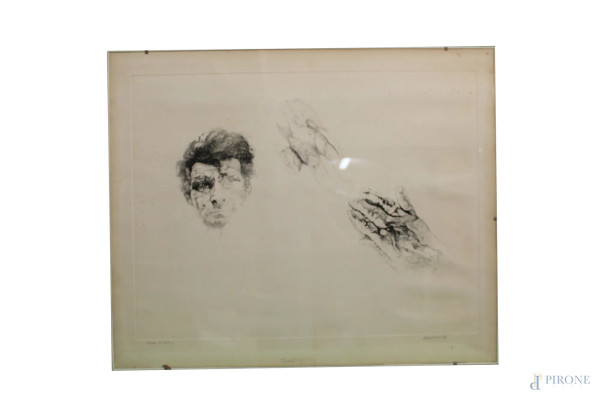 Renzo Vespignani - Studi, litografia p.a., 60x72 cm, entro cornice.