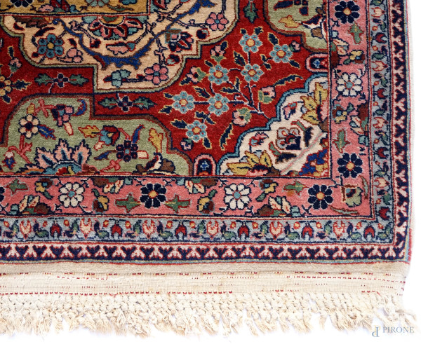 Tappeto Kirman Laver, cm 346x230, (difetti, parti consunte)