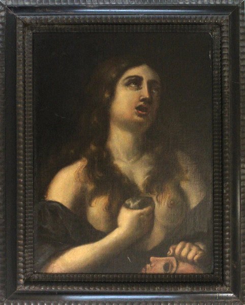 Maddalena penitente, olio su tela, cm 62x47, XVII secolo, entro cornice