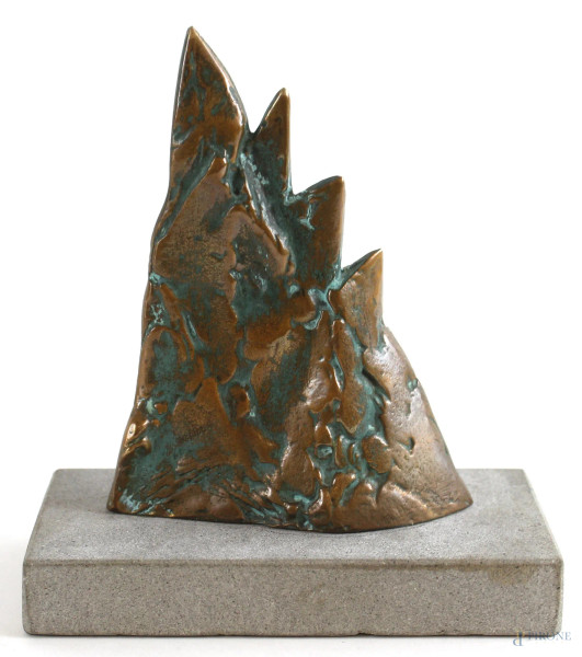 Bruno Liberatore - Senza titolo, scultura in bronzo, altezza cm. 13.5, su base in marmo.