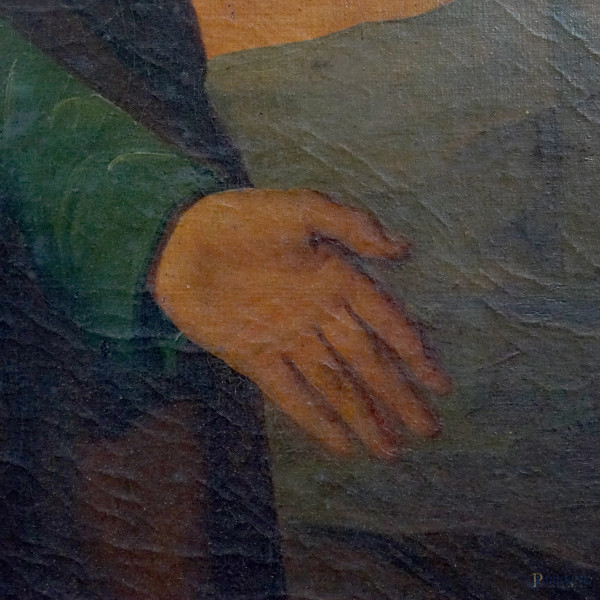 Pittore del XIX secolo, San Rocco, olio su tela, cm 92x79, entro cornice