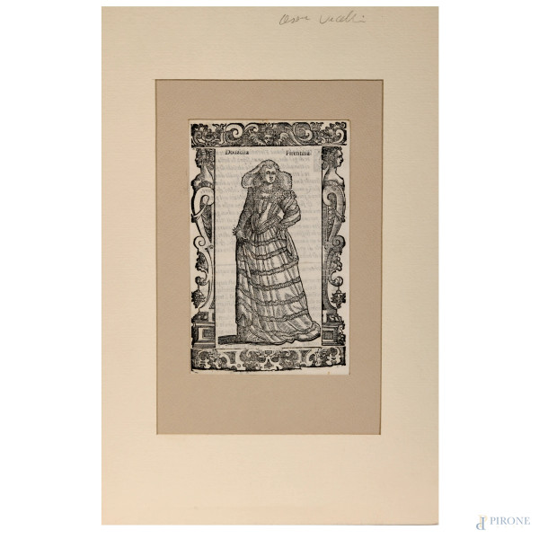 Cesare Vecellio (1521 – 1601) Lotto di due incisioni tratte dall'edizione cinquecentesca "De gli ...