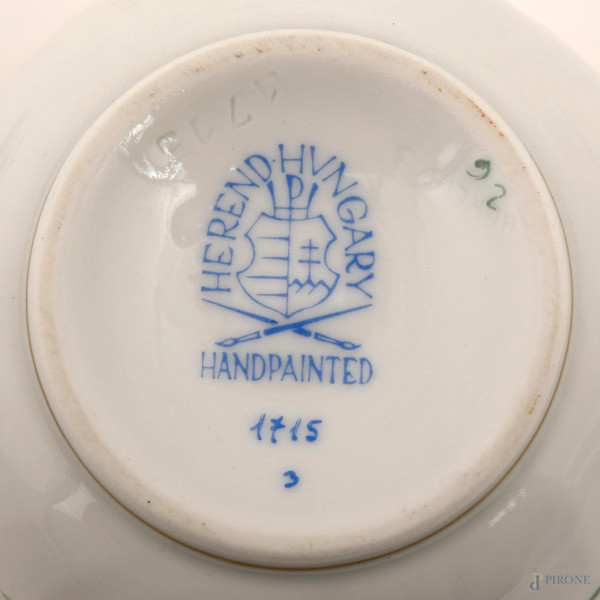 Servizio di piatti Happonyi Herend in porcellana, misura massima della zuppiera cm 30x37x25 circa...