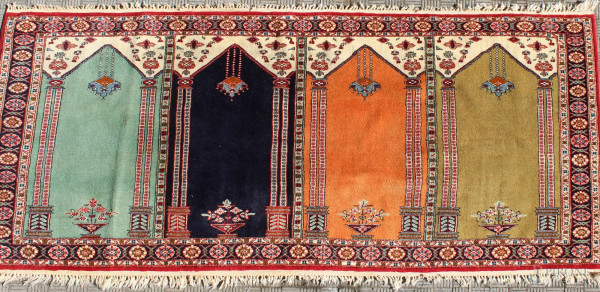Tappeto persiano disegno preghiera 220x65 cm.