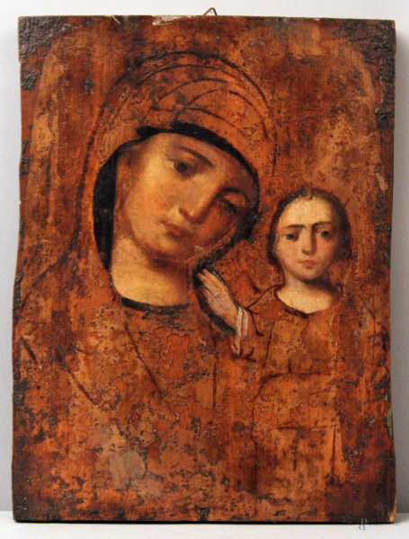 Icona, Madonna con Bambinello, 28x21 cm