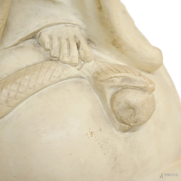 Immacolata Concezione, scultura in polvere di marmo, XX secolo, altezza cm 62,5, (difetti)