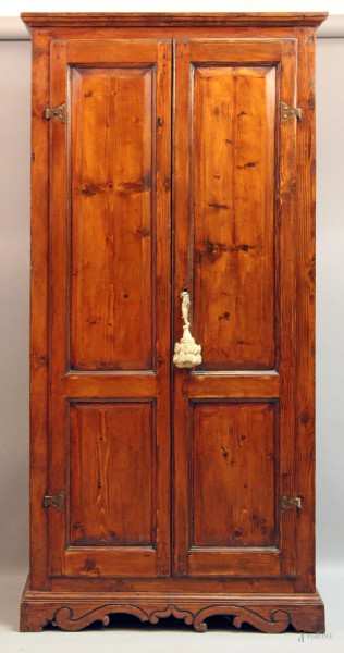Armadio a due ante in legno dolce, h. 180x46x82 cm