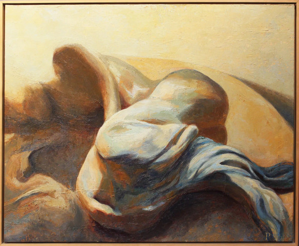 Valeria Cademartori, Quando tace il canto, dipinto ad olio su tela, cm 116 x 98.
