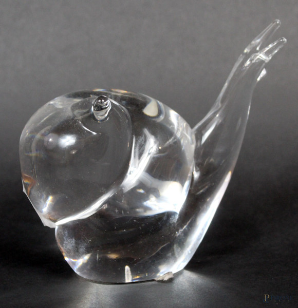 Lumaca, scultura in vetro di Murano, altezza cm.14,5 
