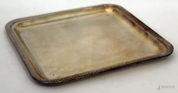 Vassoio di linea quadrata in argento