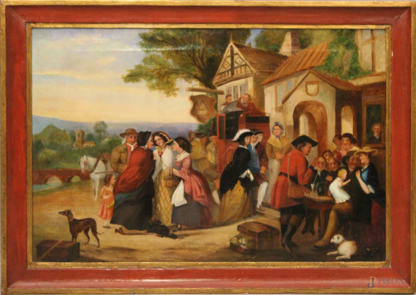 Esterno di osteria con figure