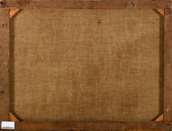 Pittore olandese del XVIII secolo, Porto di Genova, olio su tela, cm 58,5x76,5