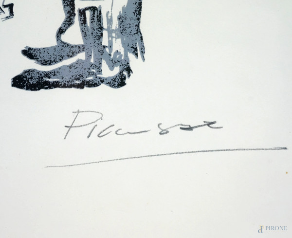 Senza titolo, litografia, cm 51x43, ES.17/80, firmato, recante timbro a tergo, entro cornice.