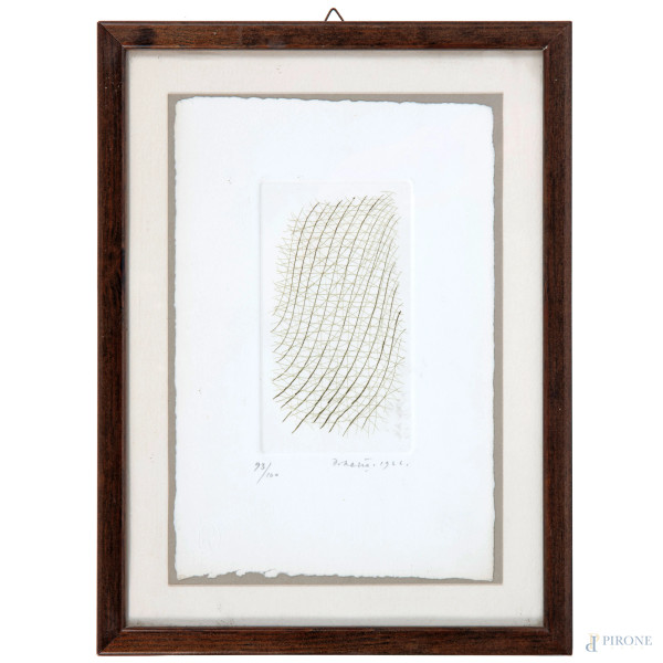 Piero Dorazio (1927-2005), Senza titolo, 1966, litografia a colori, es. 93/100, firmato a grafite in basso a destra, cm 24,5x16, entro cornice