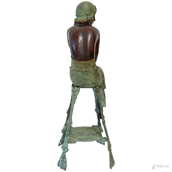 Flapper, scultura in bronzo, Art Dèco, firmata, altezza cm 76