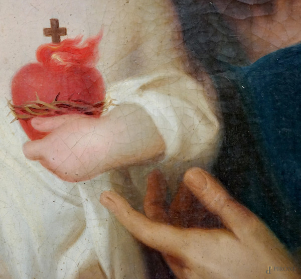 San Giuseppe con il Bambino, olio su tela, XIX secolo, cm 89,5x69,3, entro cornice