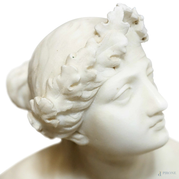 Arianna sulla pantera (da Johann Heinrich von Dannecker 1758-1842), marmo bianco, cm 61x50x20,5