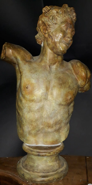 Busto di centauro, scultura in bronzo, primi'900, h. 73 cm.