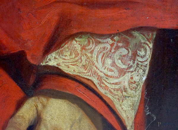 Scuola italiana del XIX secolo, Ritratto di Cardinale, cm 100,5x75, (difetti)