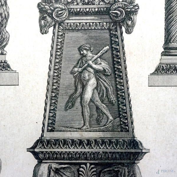 Lotto di sei incisioni da Giovan Battista Piranesi (1720-1778), cm 79x55 circa, entro cornici