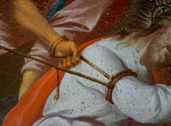 Episodio della via Crucis, XVIII secolo, olio su tela, cm 121x90