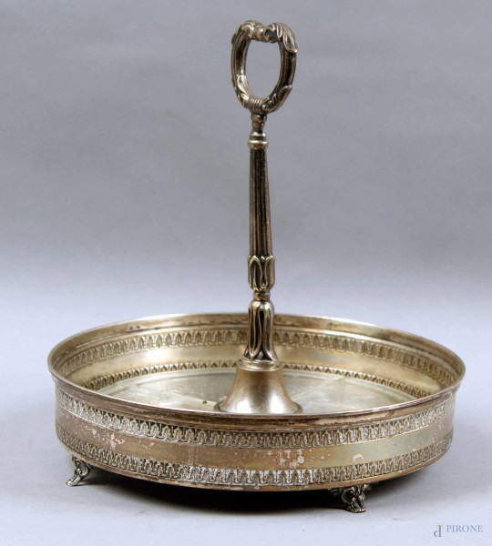 Centrotavola in argento, h. 23 cm, gr.270.