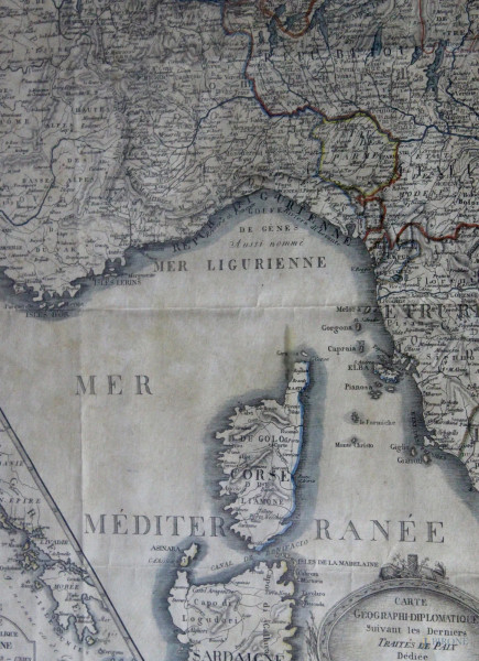 Antica cartina geografica, 52x70 cm, entro cornice - Asta