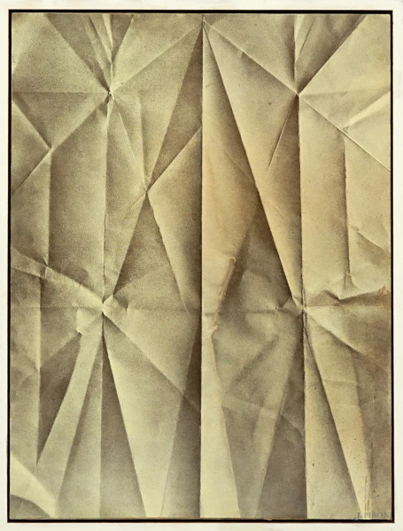 Artista del XX secolo, Senza titolo, tecnica mista su carta intelata, cm 66x49, entro cornice