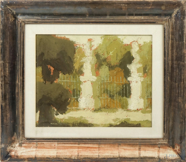 Franco Marzilli - Senza titolo, olio su tela, cm 40x50, entro cornice.