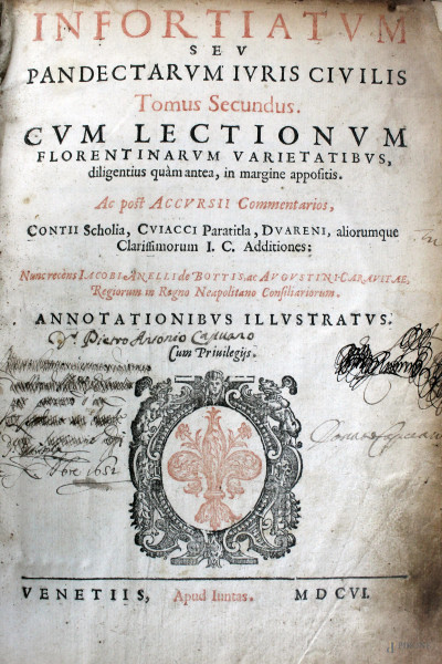 Infortiatum sue pandectarum iuris civilis, tomo II, Venezia 1606