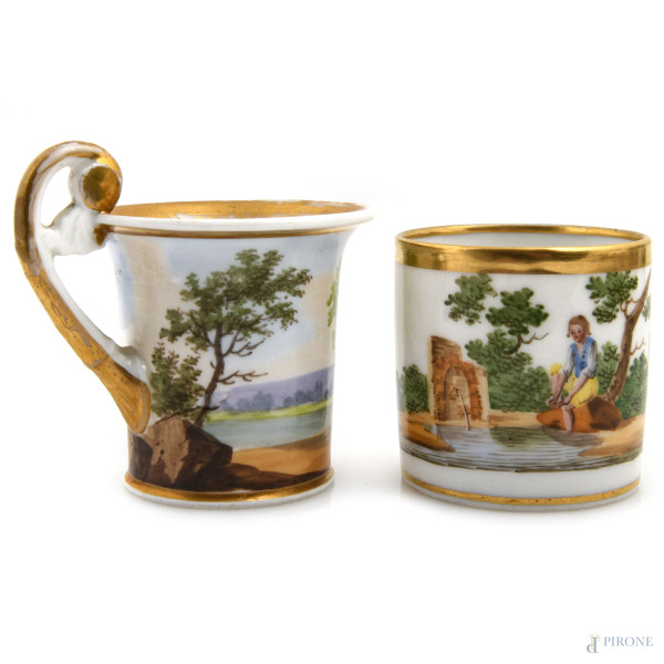 Lotto di porcellane di varia manifattura, XIX-XX secolo, altezza massima cm 25,5 , (segni di usur...