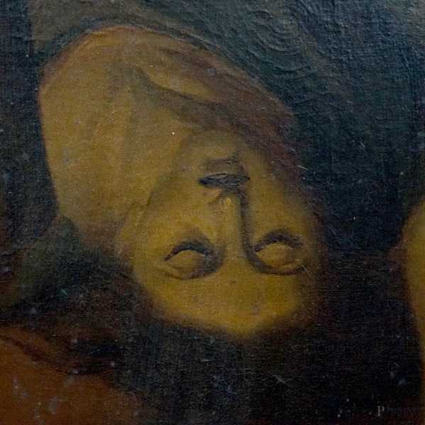 Pittore del XIX secolo, San Rocco, olio su tela, cm 92x79, entro cornice