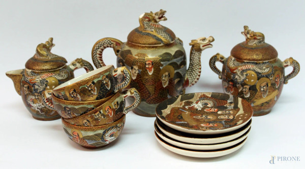 Servizio da tè in porcellana satzuma imperiale pz. 9