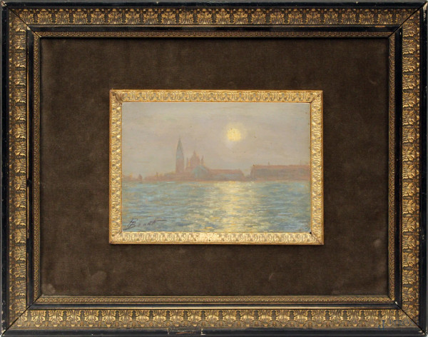 Venezia, olio su tavola 12x18 cm, firmato, entro cornice.