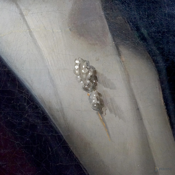 Pittore del XIX secolo, Ritratto di gentiluomo, olio su tela, cm 66,5x54, (lievi difetti)