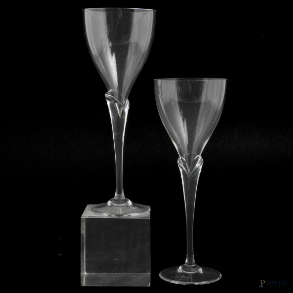 Servizio di bicchieri Rosenthal in vetro trasparente composto da 12 calici da vino rosso e 12 cal...