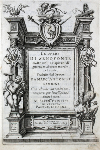 Le opere di Senofonte, tradotte dal greco da Marc'Antonio Gandini, Venezia, 1588