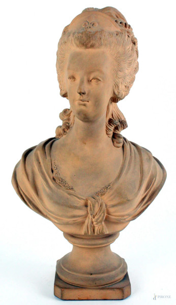 Busto di Maria Antonietta in terracotta, altezza cm.31, XX secolo