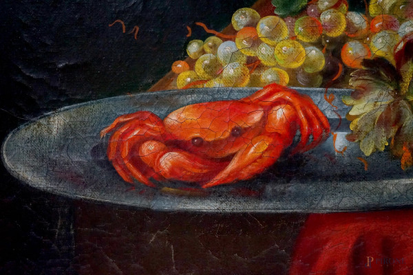 Natura morta, olio su tavola, XX secolo, cm 90.5x119, entro cornice