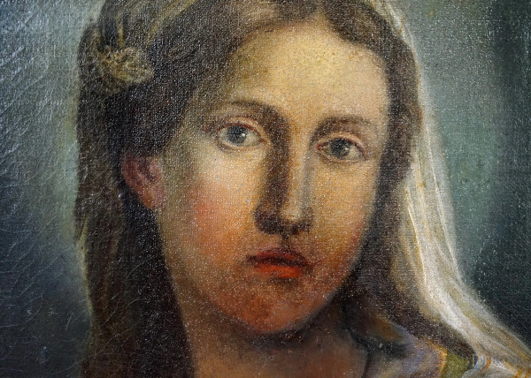 Scuola siciliana del XVIII secolo, Santa Lucia, olio su tela, cm 63,5x50,5